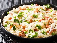 Рецепта Ризото с ориз Арборио, шунка и грах